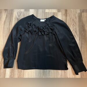 Madeleine Long Sleeved Blouse with Flowers on Neckline